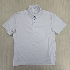 Rorie Whelan Golf Polo Shirt Mens XL White Polka Dot Short Sleeve Performance